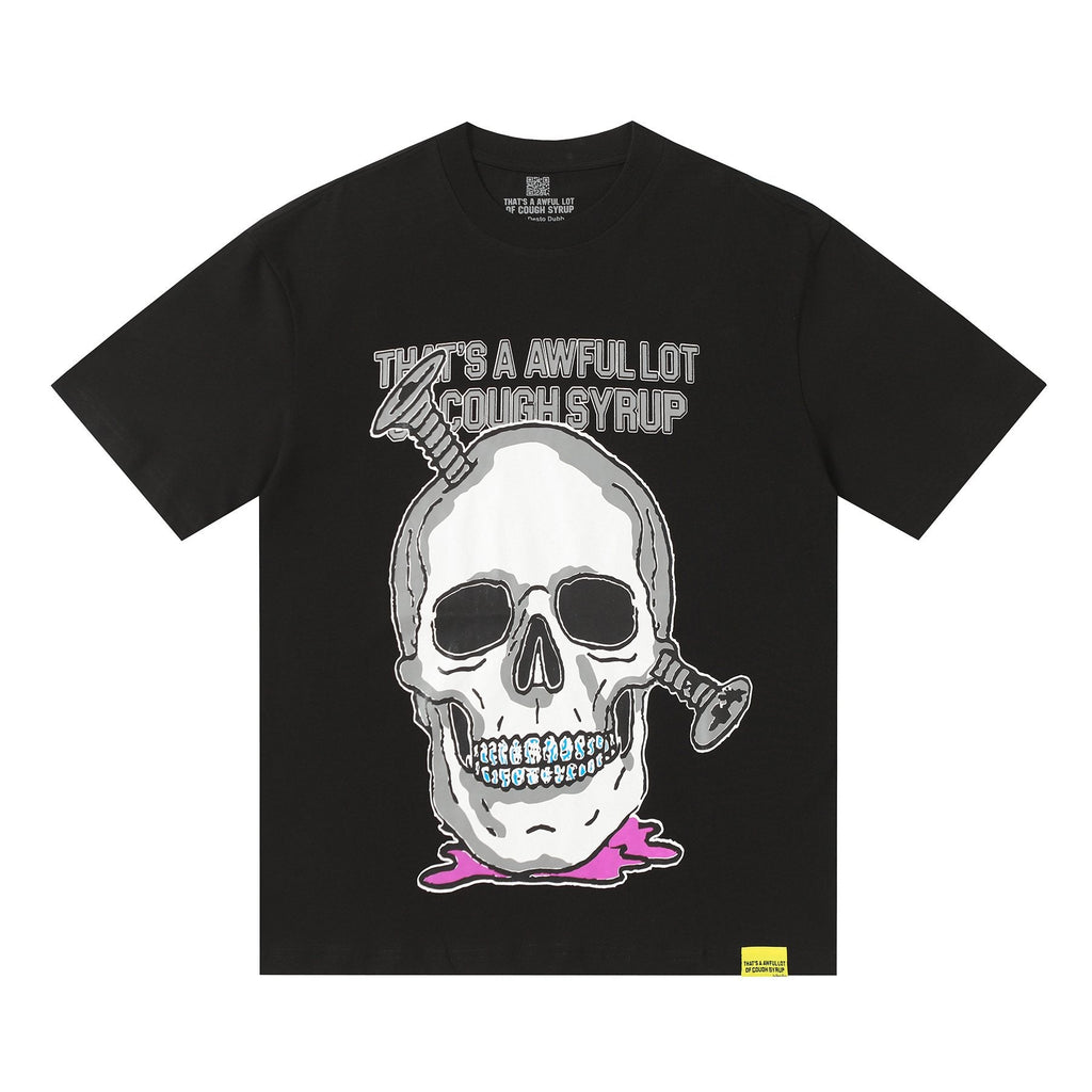 THAT'S A AWFUL LOT OF COUGH SYRUP Skull & Persona Graphic T-Shirt — hero