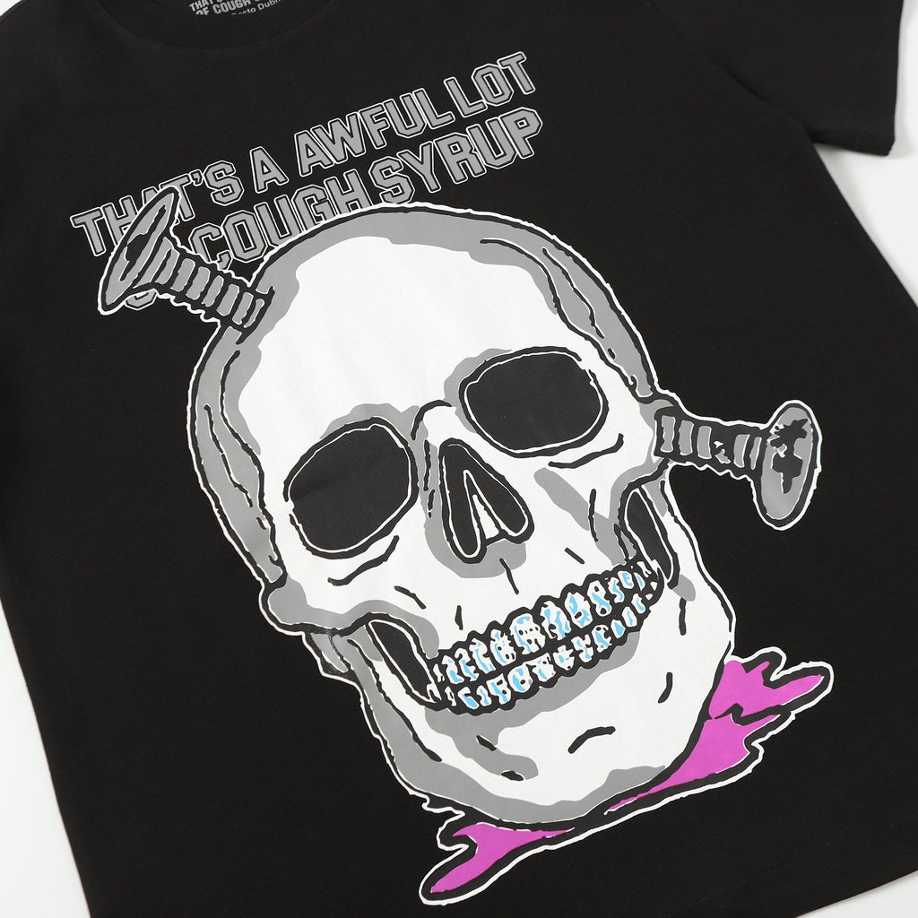 THAT'S A AWFUL LOT OF COUGH SYRUP Skull & Persona Graphic T-Shirt — detail