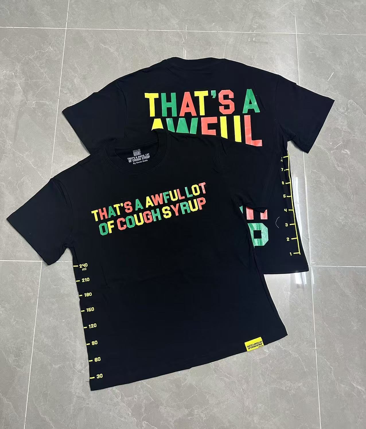 THAT'S A AWFUL LOT OF COUGH SYRUP Bottle Graphic T-Shirt — context
