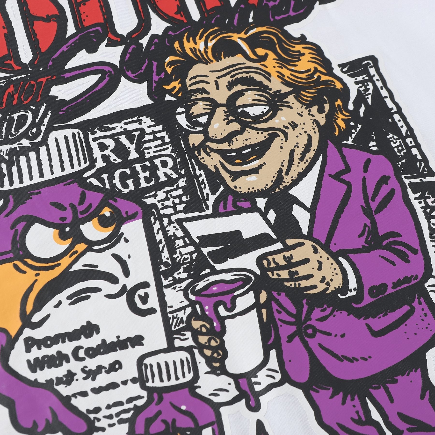 THAT'S A AWFUL LOT OF COUGH SYRUP Chest & Back Graphic T-Shirt — detail