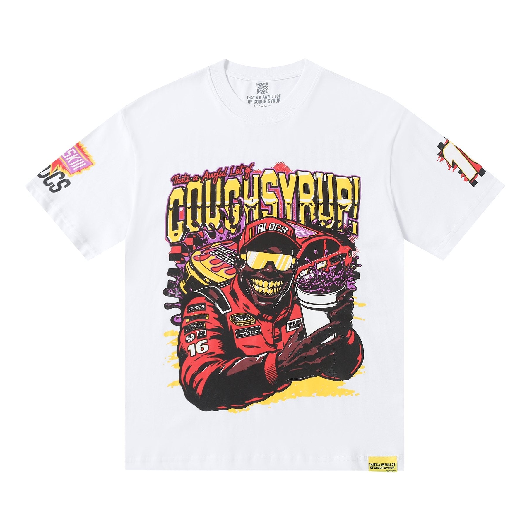 THAT'S A AWFUL LOT OF COUGH SYRUP Racing Graphic Short-Sleeve T-Shirt — front