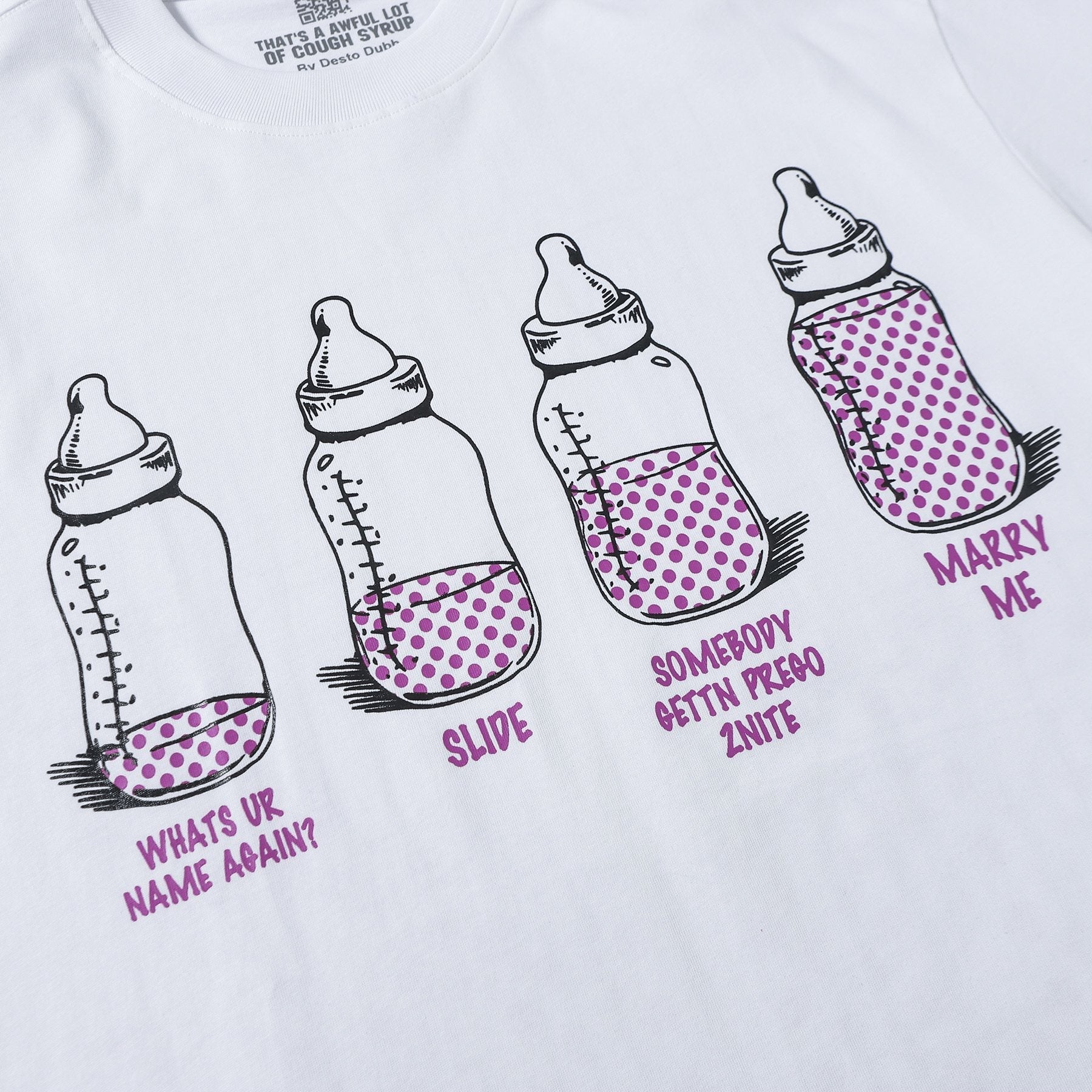THAT'S A AWFUL LOT OF COUGH SYRUP Bottle Graphic Short-Sleeve T-Shirt — detail