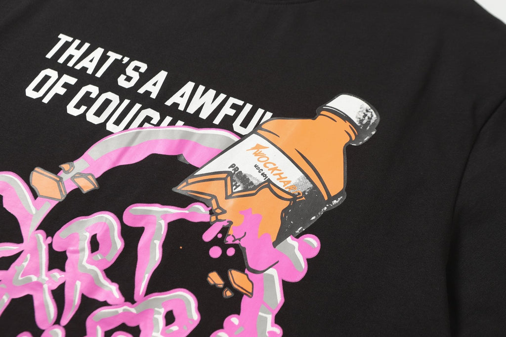 THAT'S A AWFUL LOT OF COUGH SYRUP Front & Back Graphic Short-Sleeve T-Shirt — detail