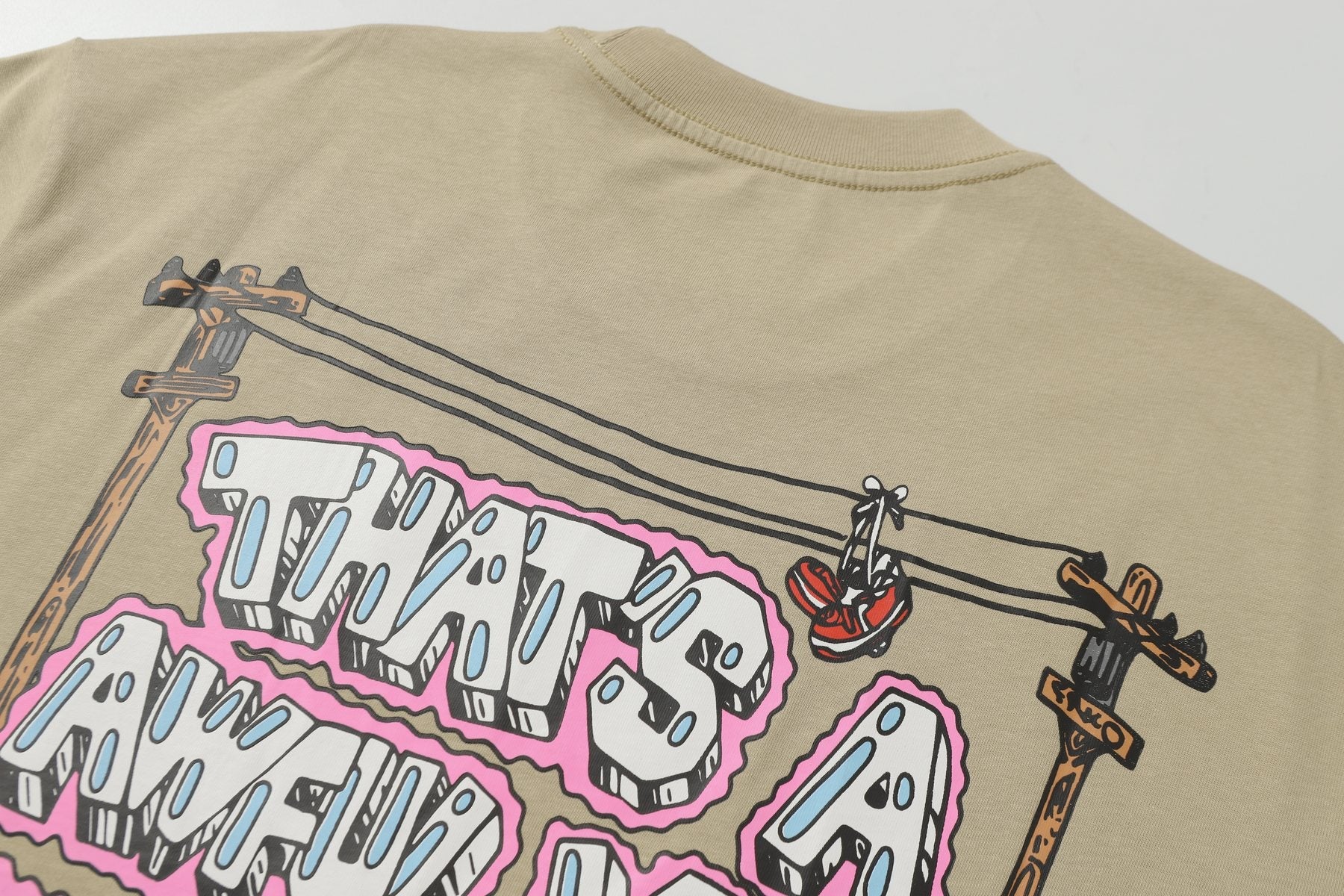 THAT'S A AWFUL LOT OF COUGH SYRUP Khaki Casino Dice Graphic T-Shirt — detail