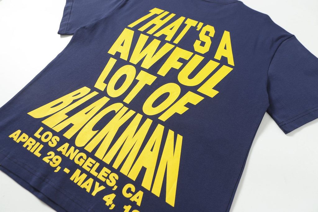 THAT'S A AWFUL LOT OF COUGH SYRUP Navy Graphic Short-Sleeve T-Shirt — detail
