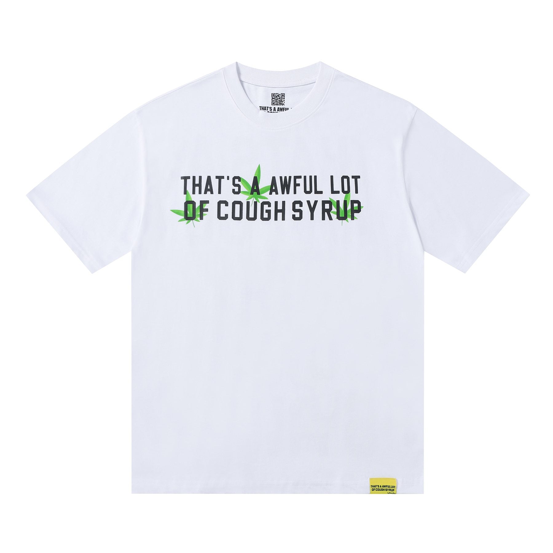 THAT'S A AWFUL LOT OF COUGH SYRUP Leaf Graphic Short-Sleeve T-Shirt — front