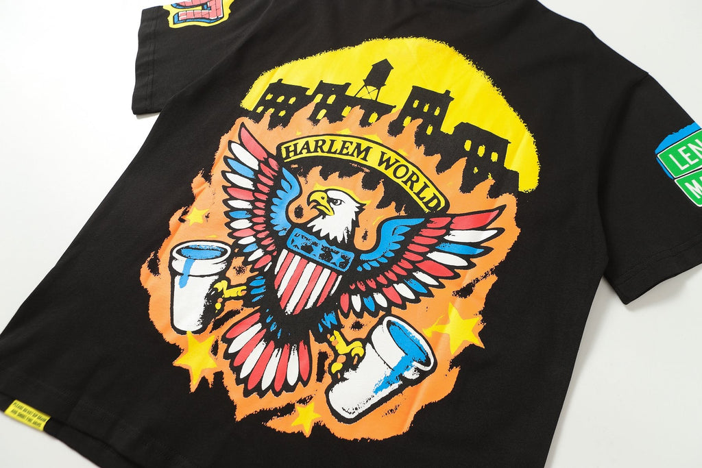 THAT'S A AWFUL LOT OF COUGH SYRUP Harlem Eagle Graphic T-Shirt — detail