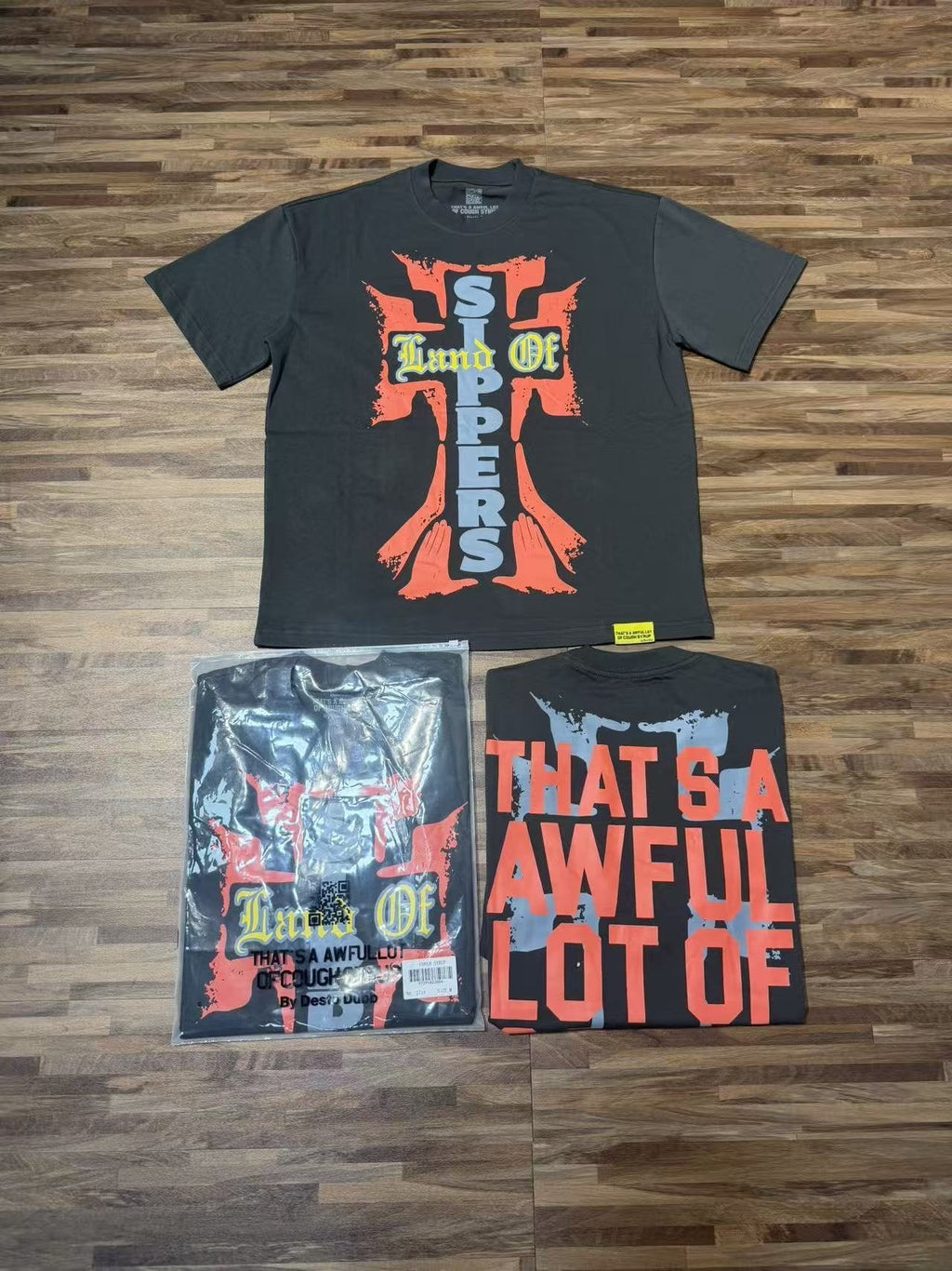 THAT'S A AWFUL LOT OF COUGH SYRUP Cross Graphic Short-Sleeve T-Shirt — context