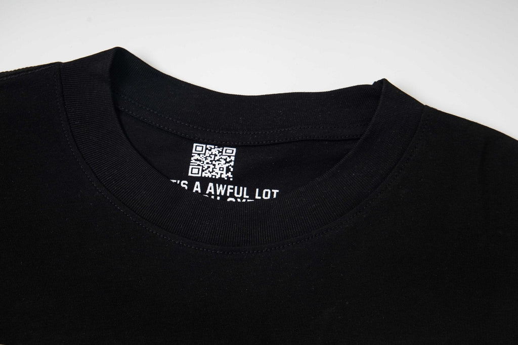 THAT'S A AWFUL LOT OF COUGH SYRUP Front & Back Graphic Short-Sleeve T-Shirt — neck_label