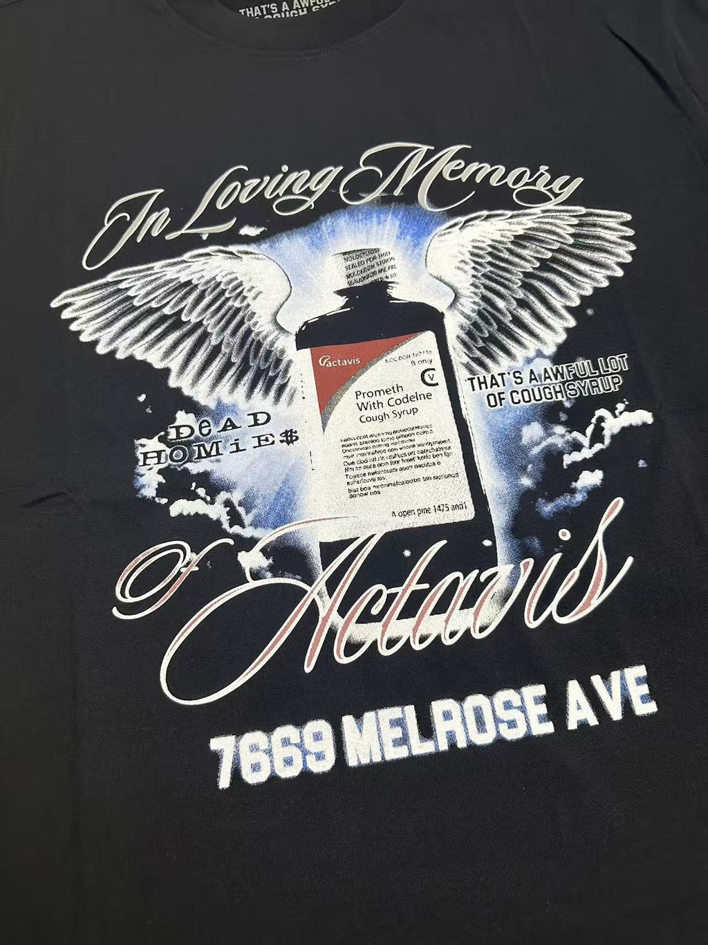 THAT'S A AWFUL LOT OF COUGH SYRUP Front & Back Graphic T-Shirt — detail