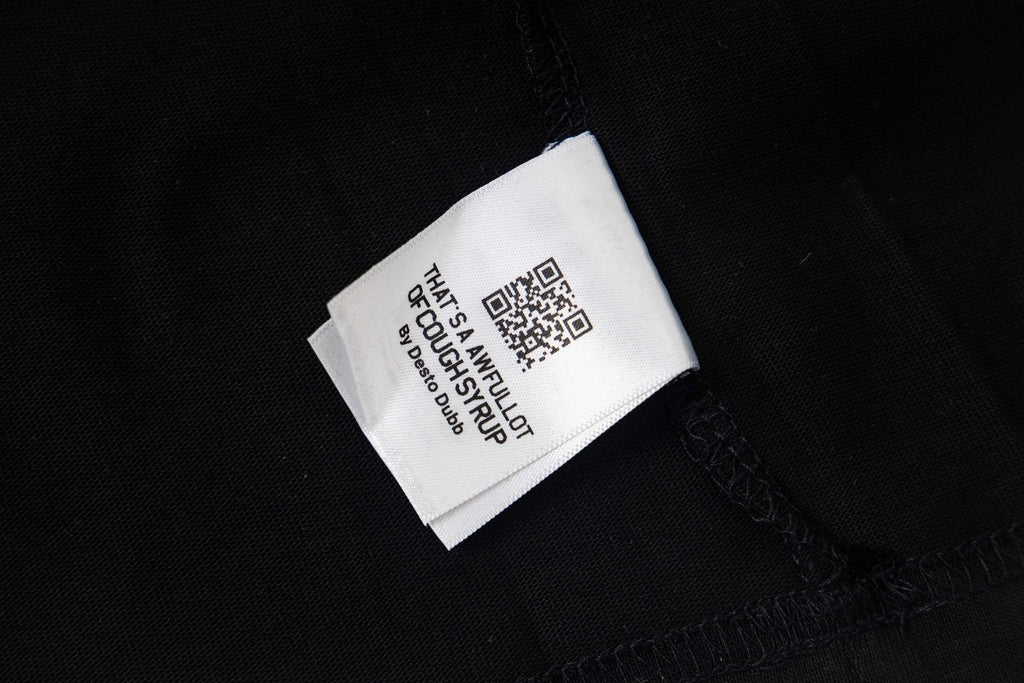 THAT'S A AWFUL LOT OF COUGH SYRUP Front & Back Graphic T-Shirt — neck_label
