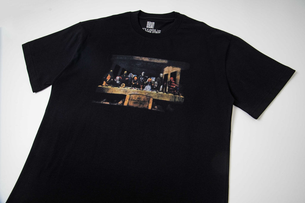 THAT'S A AWFUL LOT OF COUGH SYRUP Black Back-Print Short-Sleeve T-Shirt — front