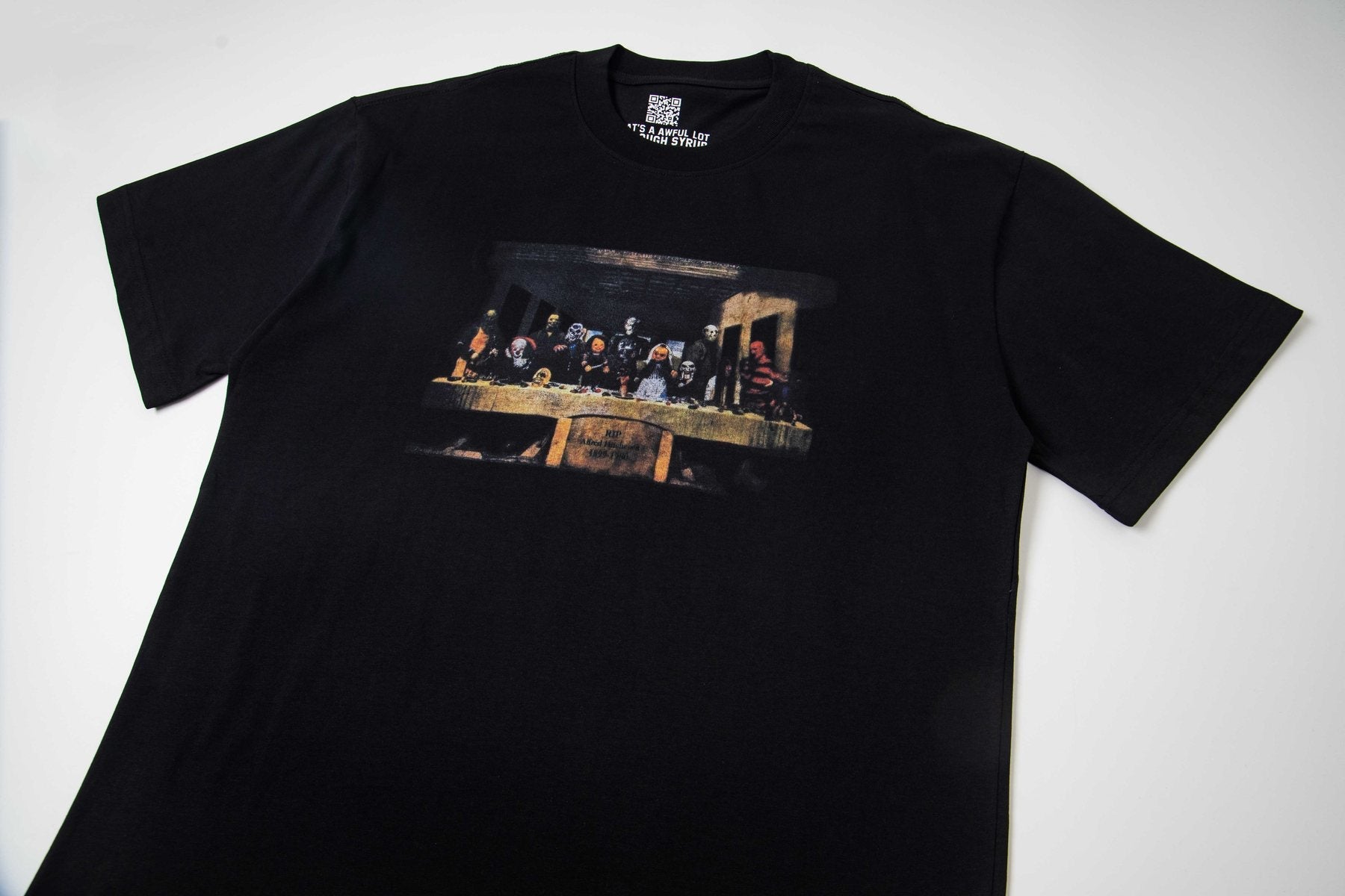 THAT'S A AWFUL LOT OF COUGH SYRUP Black Back-Print Short-Sleeve T-Shirt — front