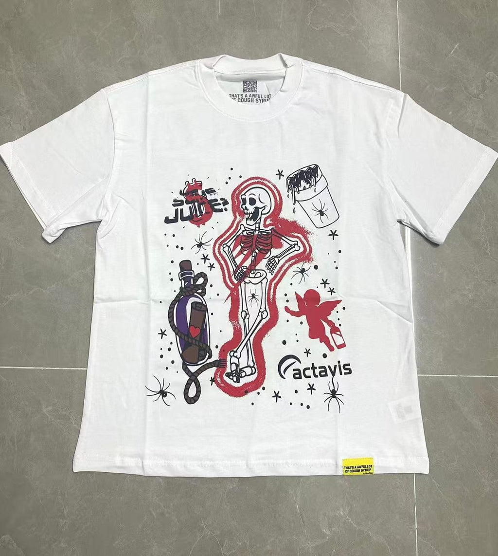 THAT'S A AWFUL LOT OF COUGH SYRUP Skeleton Graphic T-Shirt — front