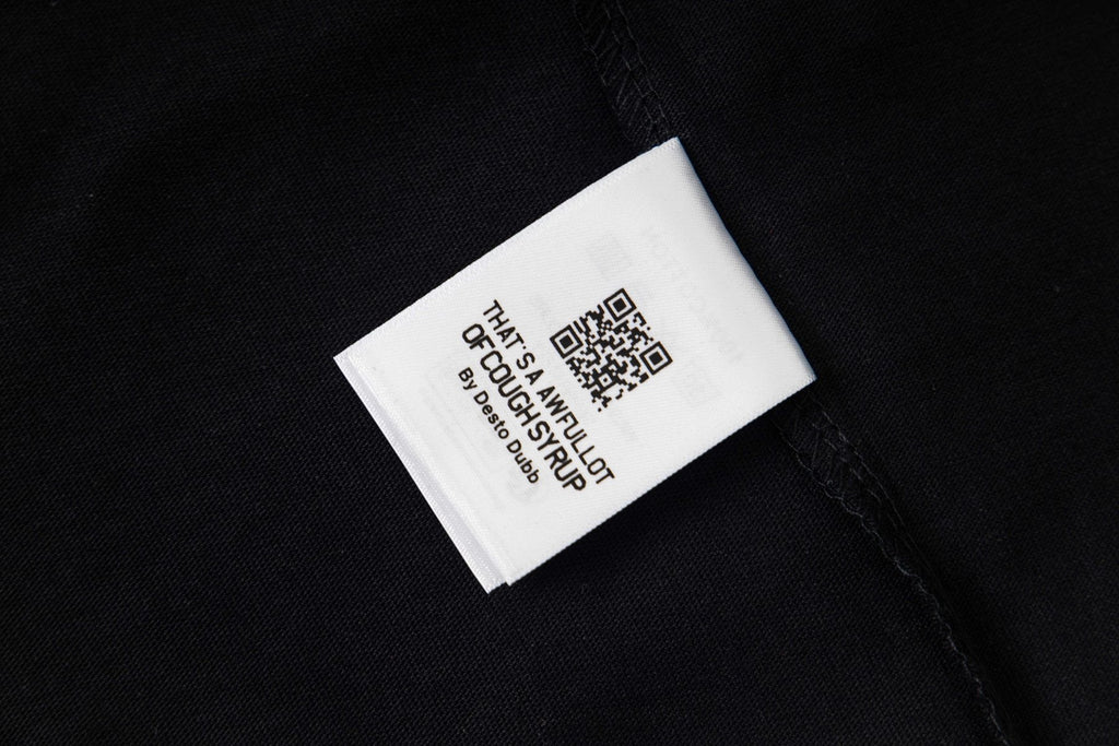 THAT'S A AWFUL LOT OF COUGH SYRUP PO UP Flame Graphic Short-Sleeve T-Shirt — neck_label