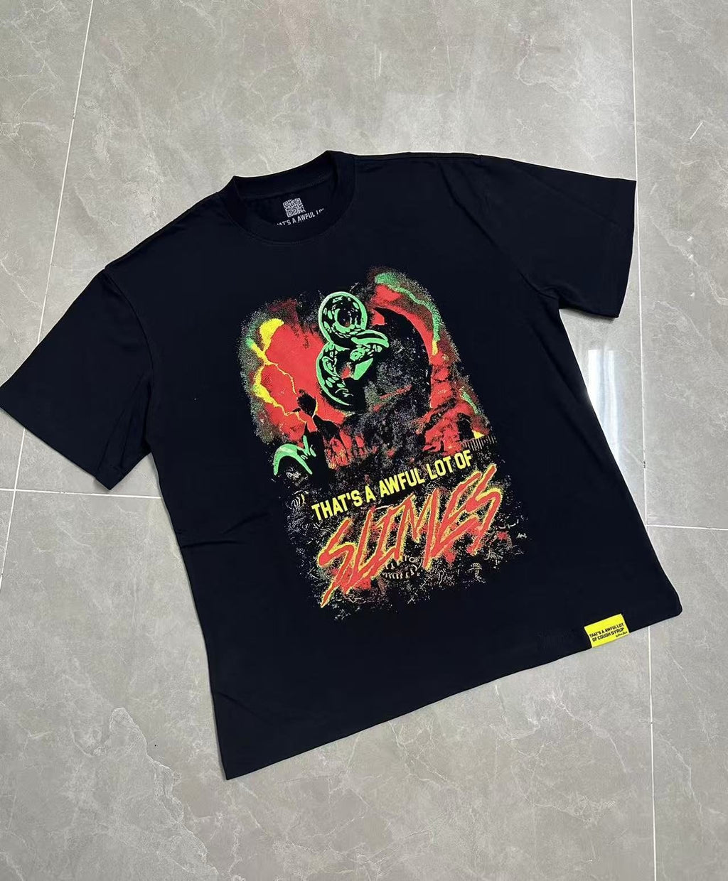 THAT'S A AWFUL LOT OF COUGH SYRUP Astronaut Slime Graphic T-Shirt — front