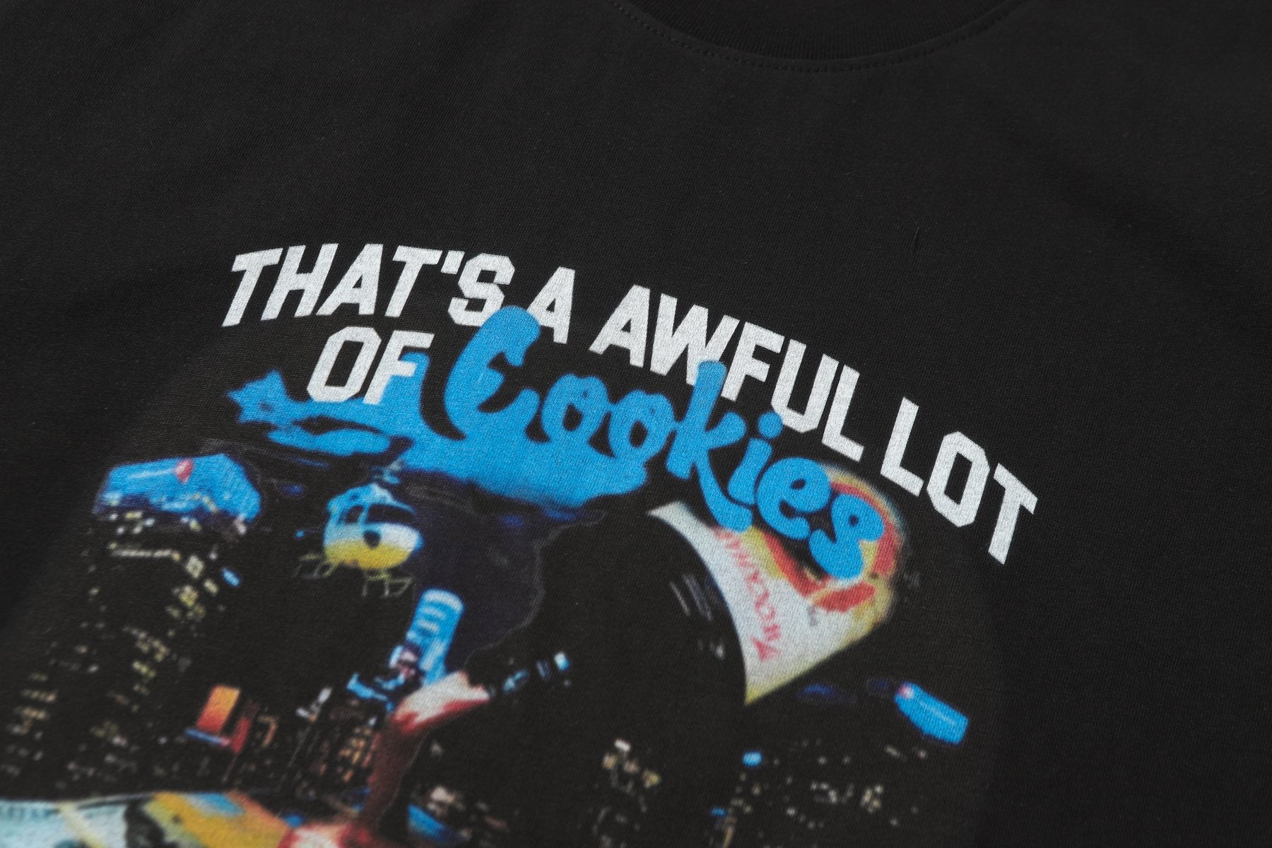THAT'S A AWFUL LOT OF COUGH SYRUP Cookies & Cash Graphic T-Shirt — detail