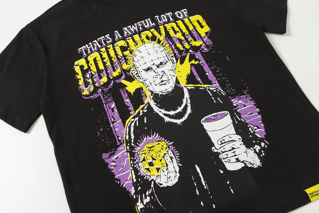 THAT'S A AWFUL LOT OF COUGH SYRUP Character Graphic Short-Sleeve T-Shirt — detail