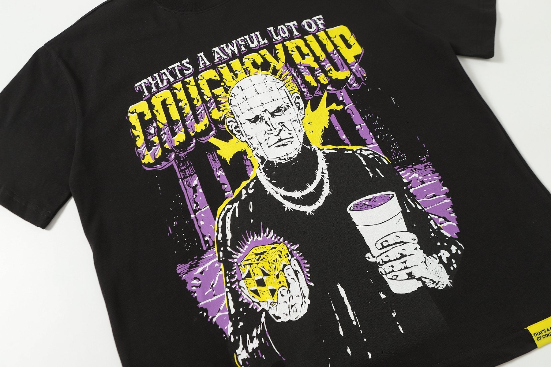 THAT'S A AWFUL LOT OF COUGH SYRUP Character Graphic Short-Sleeve T-Shirt — detail