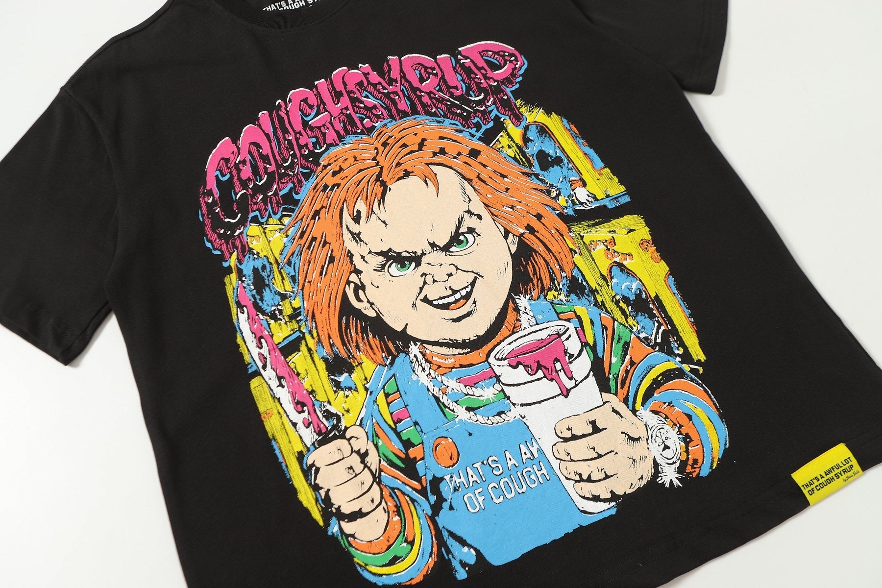 THAT'S A AWFUL LOT OF COUGH SYRUP Front & Back Graphic T-Shirt — detail