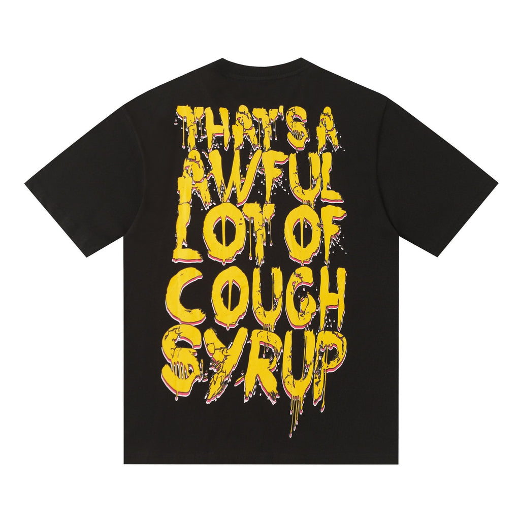 THAT'S A AWFUL LOT OF COUGH SYRUP Distressed Graphic T-Shirt — back