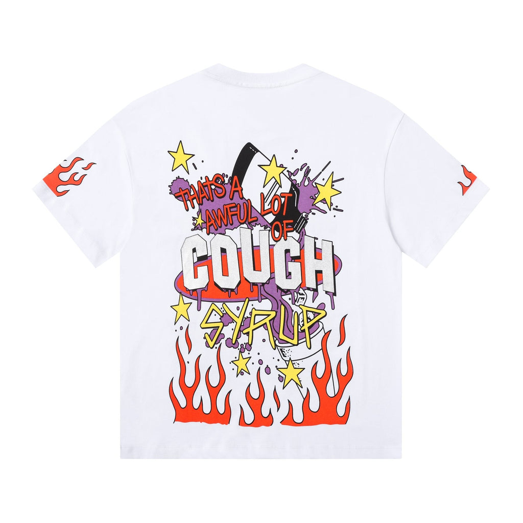 THAT'S A AWFUL LOT OF COUGH SYRUP Flame Graphic Short-Sleeve T-Shirt — back