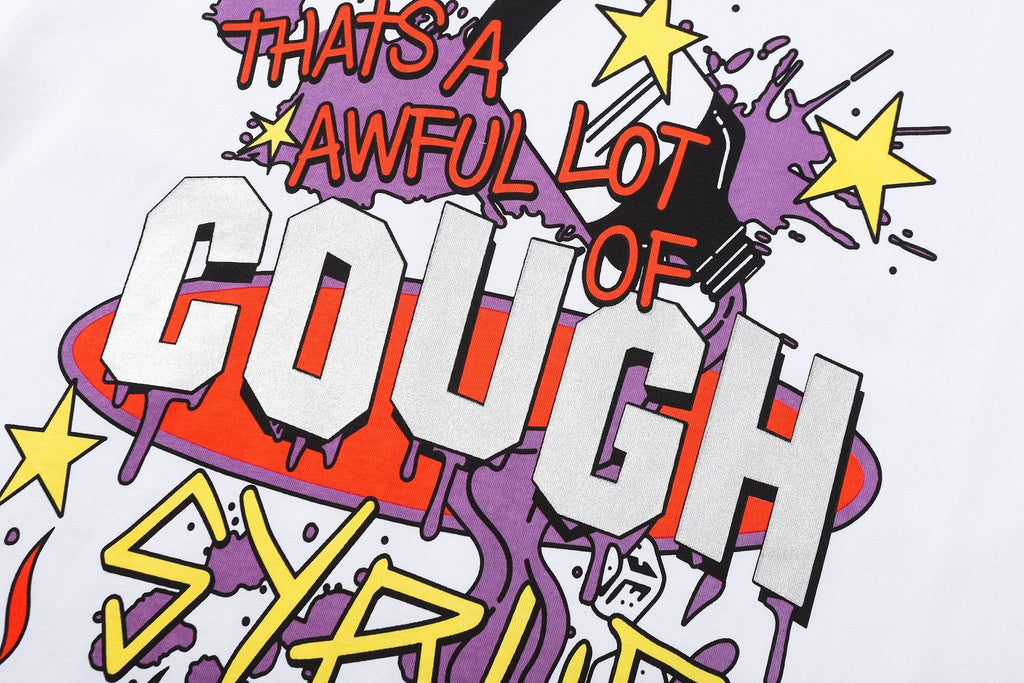 THAT'S A AWFUL LOT OF COUGH SYRUP Flame Graphic Short-Sleeve T-Shirt — detail