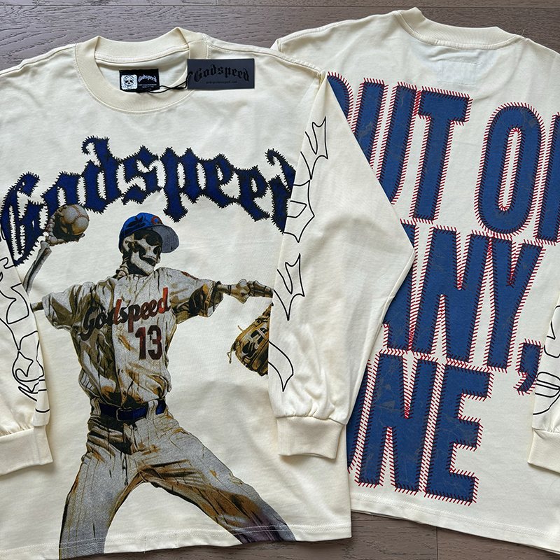 Godspeed Out of Many One Baseball Graphic Long-Sleeve T-Shirt — comparison