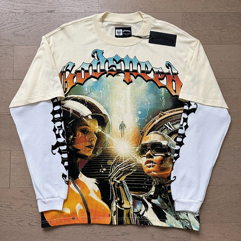 Godspeed Out of Many, One Layered-Look Long-Sleeve T-Shirt — front