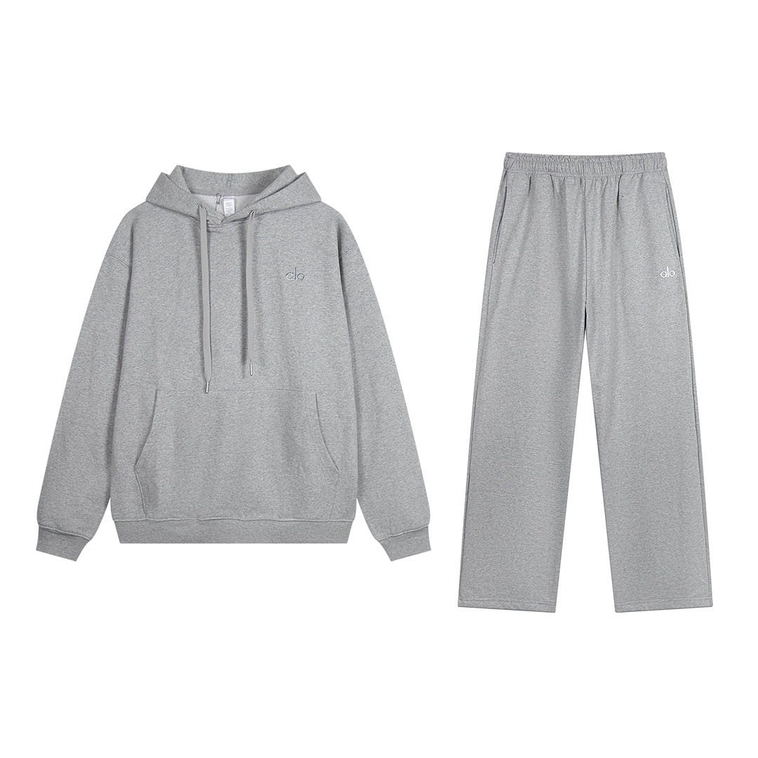 alo Logo Graphic Hoodie & Sweatpants Matching Set — front