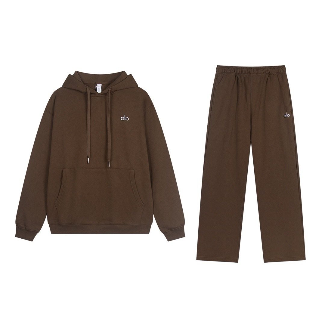 alo Logo Graphic Hoodie & Sweatpants Matching Set — front