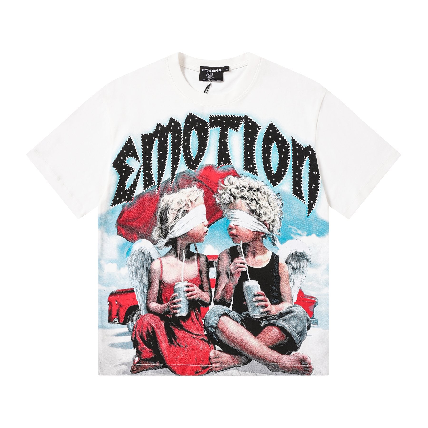 MIXED EMOTION Angel Graphic Short-Sleeve T-Shirt — front