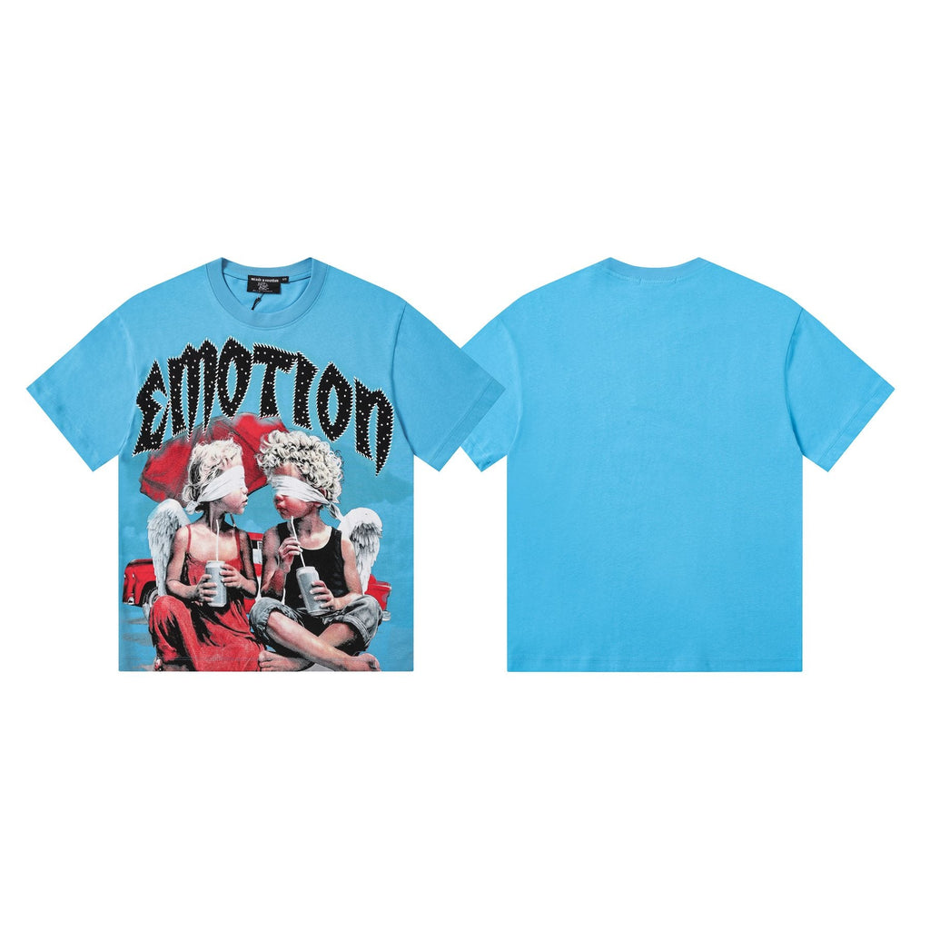 MIXED EMOTION Angel Graphic Short-Sleeve T-Shirt — front