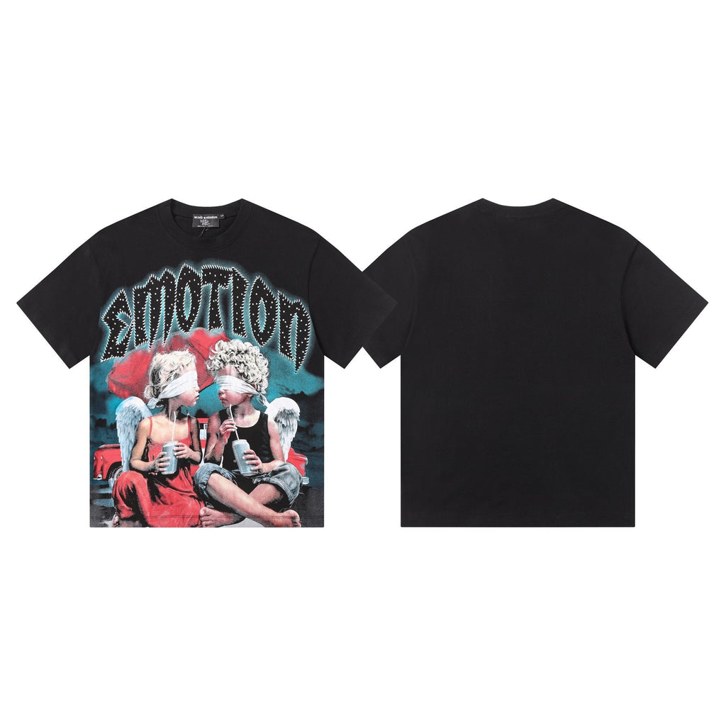MIXED EMOTION Angel Graphic Short-Sleeve T-Shirt — front