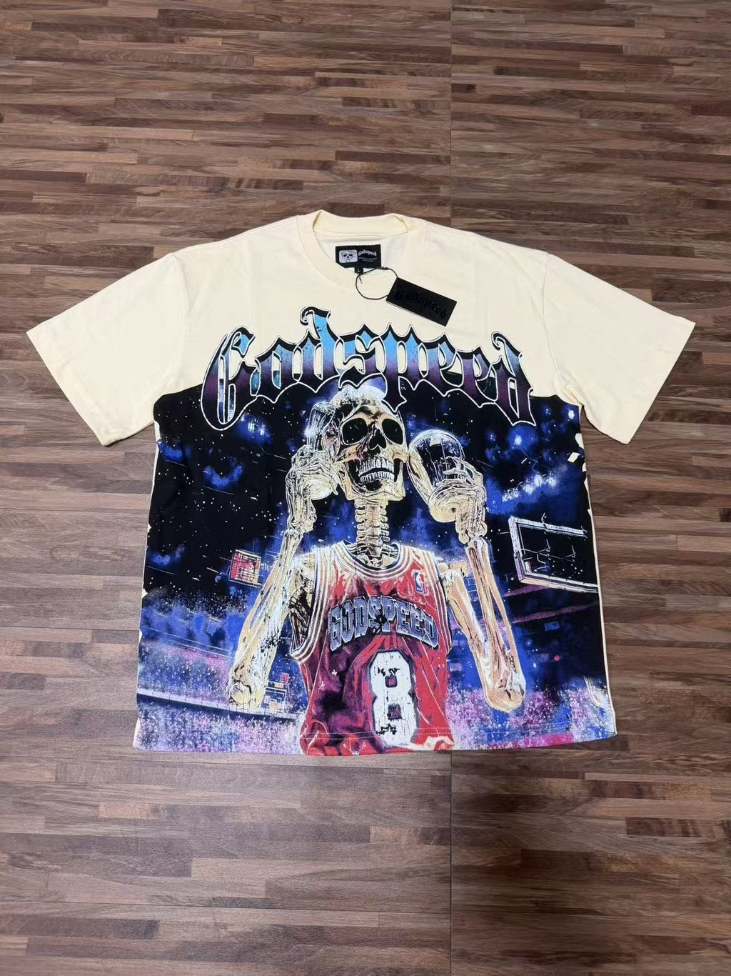 Godspeed Skeleton Basketball Graphic T-Shirt — context