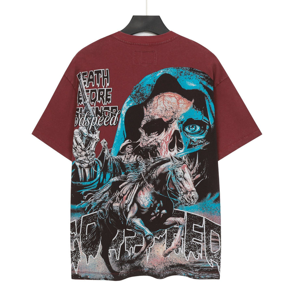 Godspeed Distressed Rhinestone Graphic T-Shirt — back