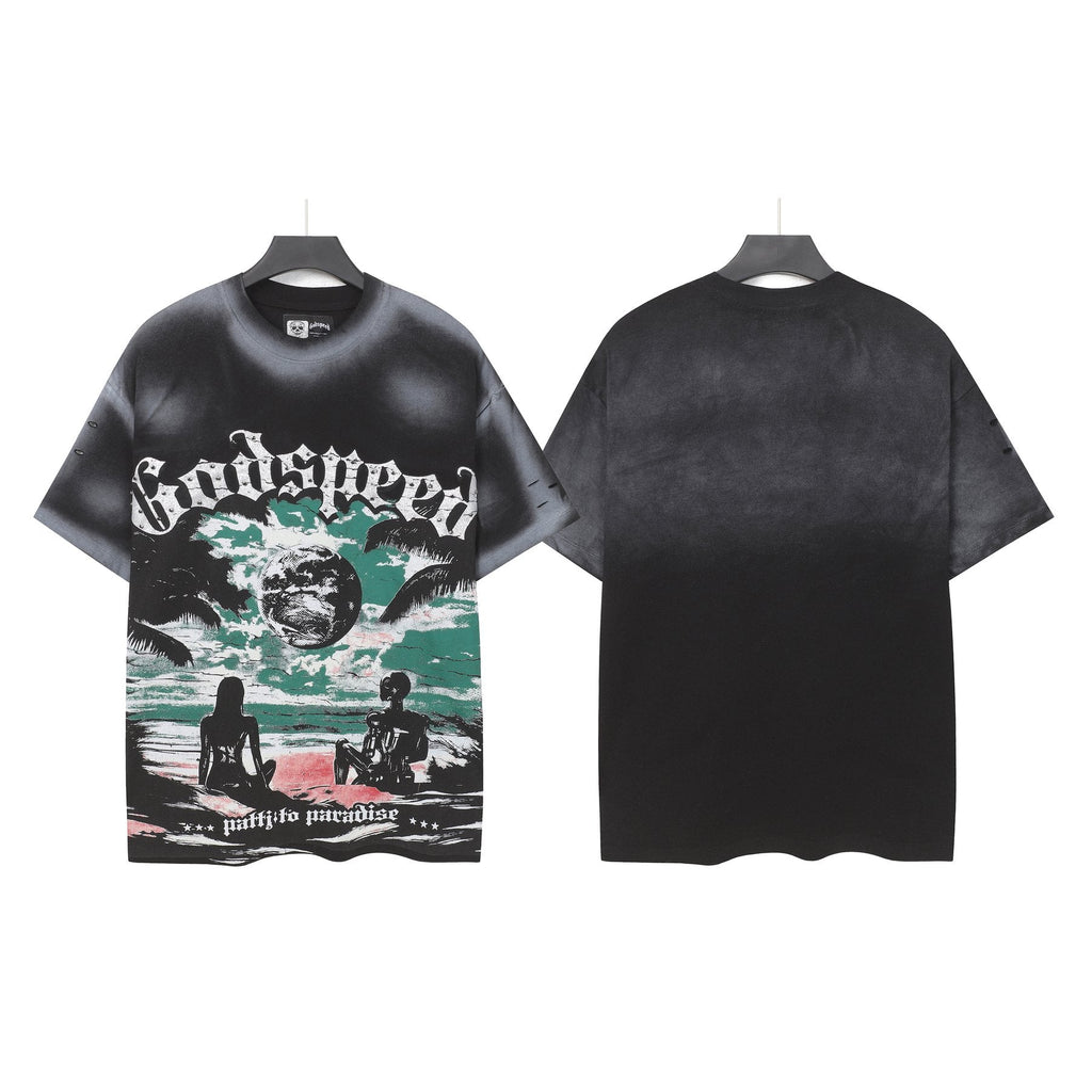 Godspeed Puffito Paradise Spray-Dye Graphic T-Shirt — front