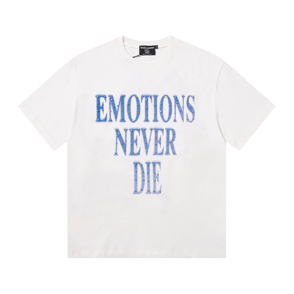 MIXED EMOTION Never Die Graphic Short-Sleeve T-Shirt — front