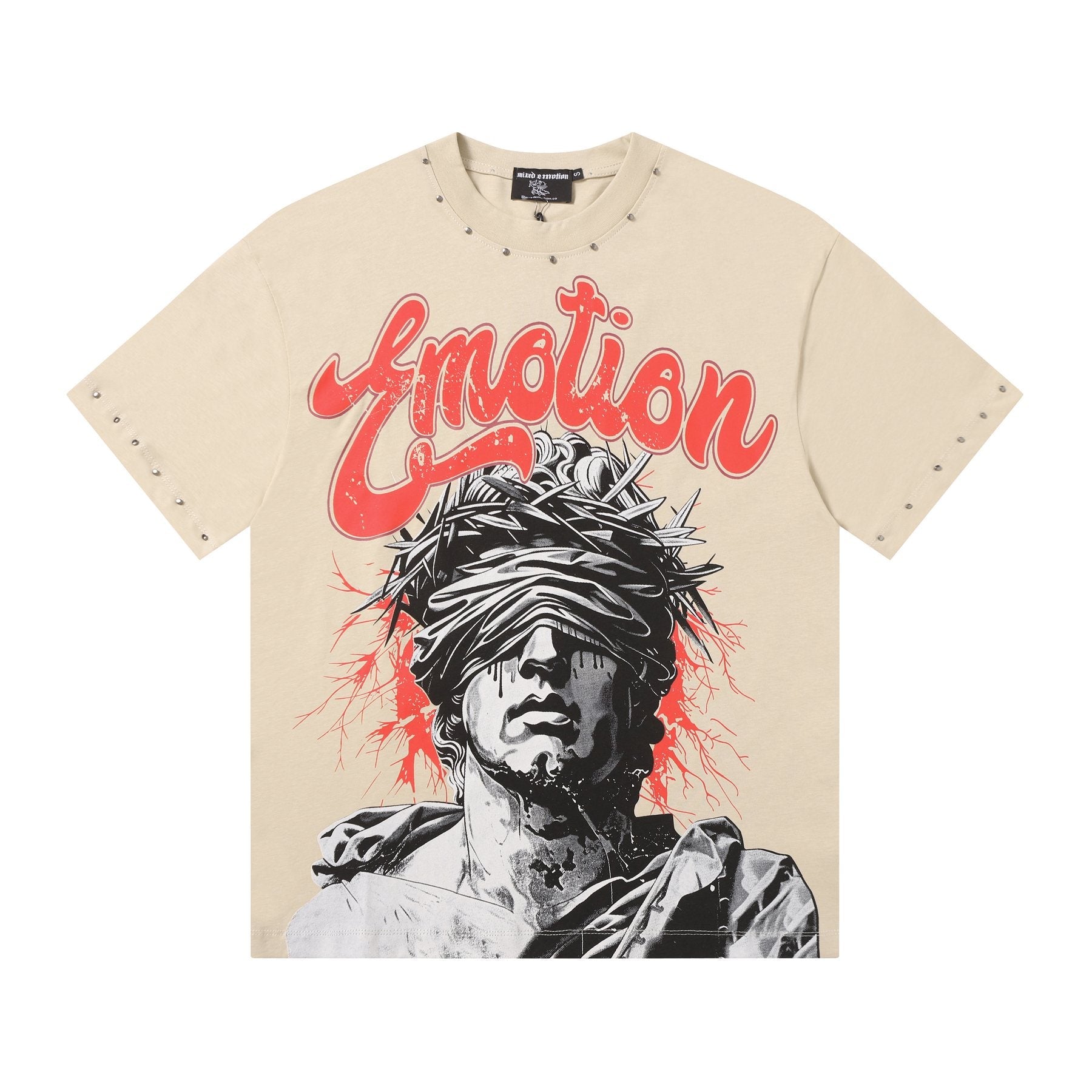 MIXED EMOTION Statue Graphic Short-Sleeve T-Shirt — front