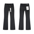 Purple Brand Black Coated-Look Bootcut Jeans — hero