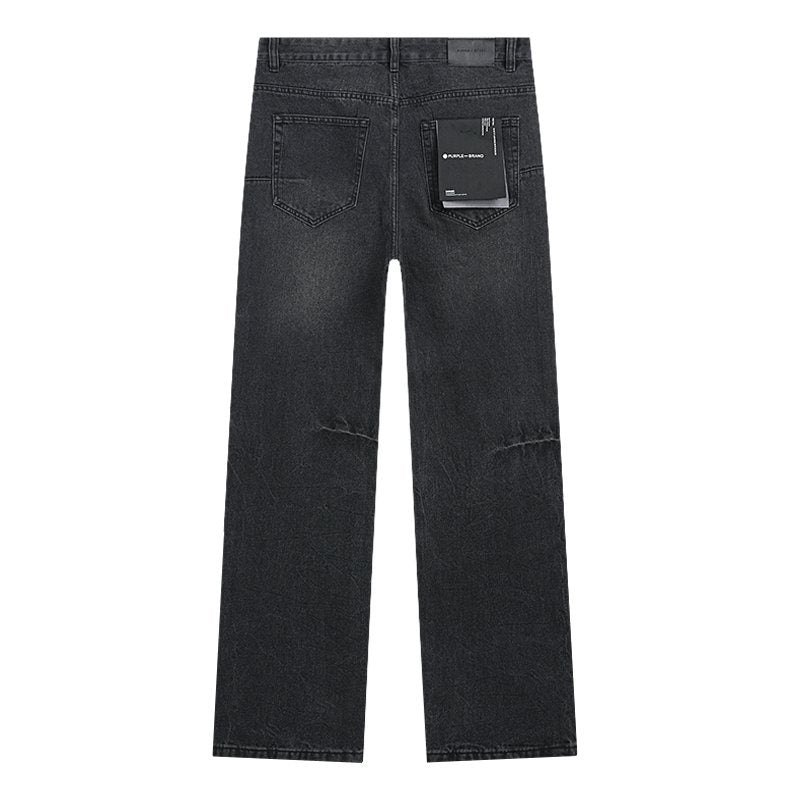 Purple Brand Black Rhinestone Washed Jeans — back