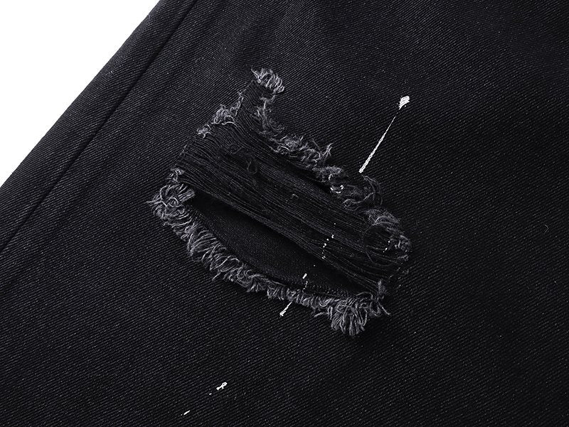 Purple Brand Paint-Splatter Distressed Jeans — detail