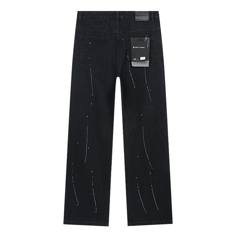 Purple Brand Paint-Splatter Distressed Jeans — back