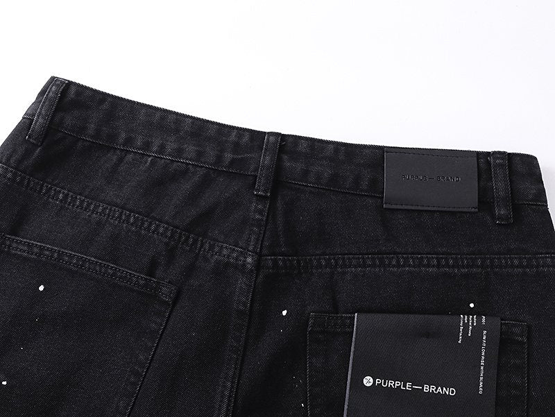 Purple Brand Paint-Splatter Distressed Jeans — detail