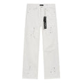 Purple Brand White Distressed Paint-Splatter Jeans — hero