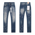 Purple Brand Blue Rhinestone-Style Motif Jeans — hero