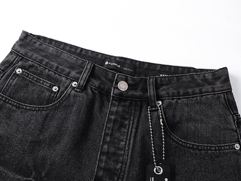 Purple Brand Black Starburst Wash Jeans — detail