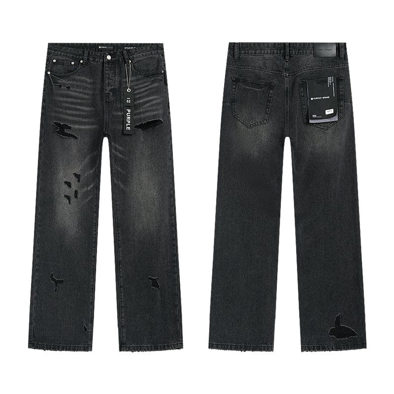 Purple Brand PU813 Washed Black Distressed Jeans — hero