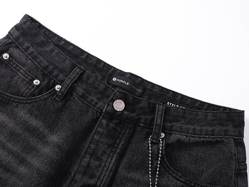 Purple Brand PU813 Washed Black Distressed Jeans — detail