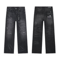 Purple Brand Black Distressed Straight-Leg Jeans — hero